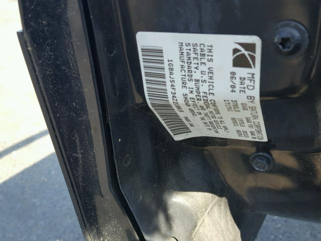 1G8AJ54F34Z218815 - 2004 SATURN ION LEVEL BLACK photo 10