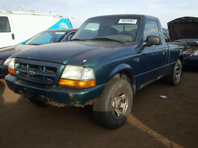 1FTYR10C7YPA16482 - 2000 FORD RANGER GREEN photo 2