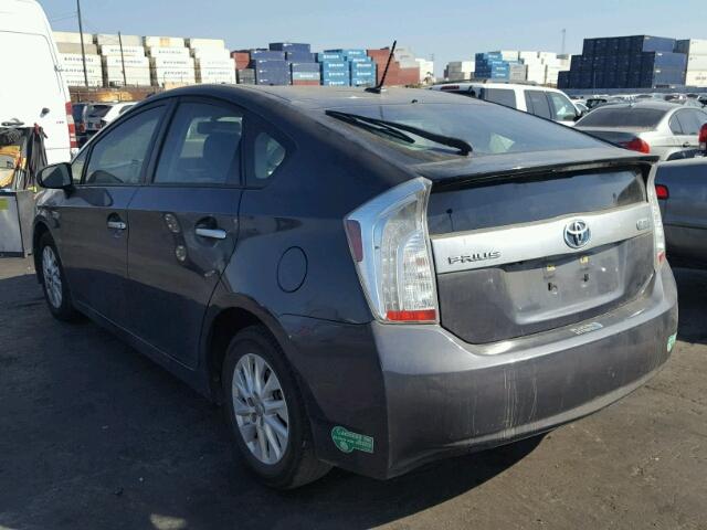 JTDKN3DP7D3045914 - 2013 TOYOTA PRIUS PLUG GRAY photo 3