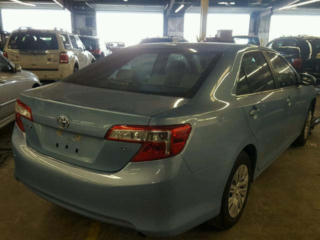 4T4BF1FK0CR182268 - 2012 TOYOTA CAMRY BASE BLUE photo 4