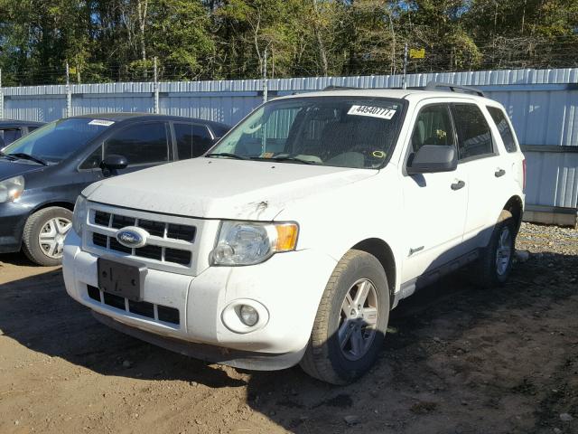 1FMCU59339KA12135 - 2009 FORD ESCAPE HYB WHITE photo 2