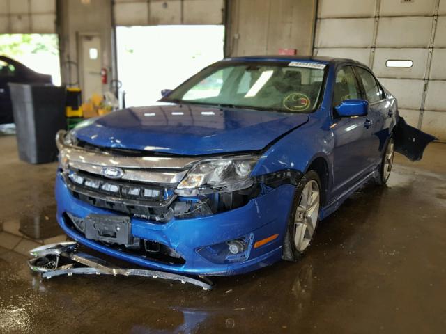 3FAHP0KC7BR155062 - 2011 FORD FUSION SPO BLUE photo 2