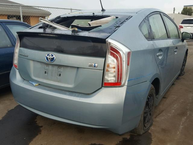 JTDKN3DU3D1712091 - 2013 TOYOTA PRIUS GREEN photo 4