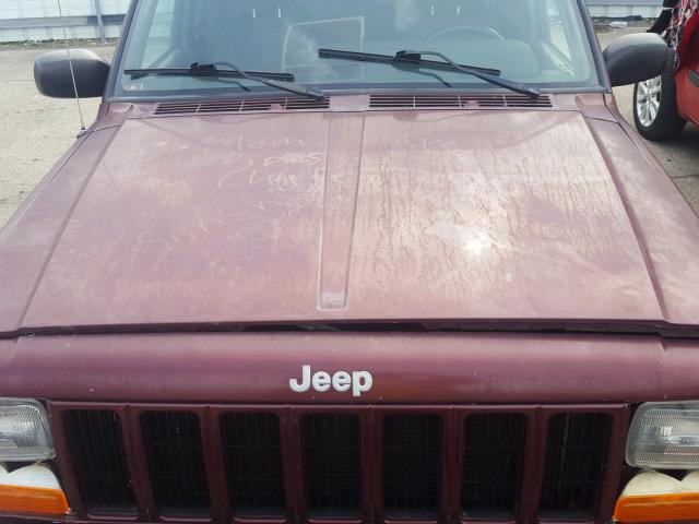 1J4FF58SXYL153369 - 2000 JEEP CHEROKEE C BURGUNDY photo 7