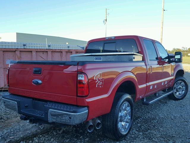 1FT7W2BT4FEB49247 - 2015 FORD F250 RED photo 4