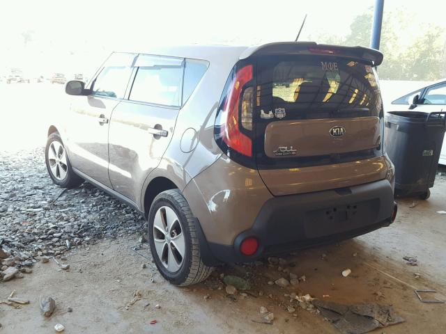 KNDJN2A22F7179157 - 2015 KIA SOUL BROWN photo 3