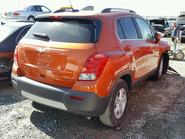 KL7CJLSB5GB670651 - 2016 CHEVROLET TRAX 1LT ORANGE photo 4