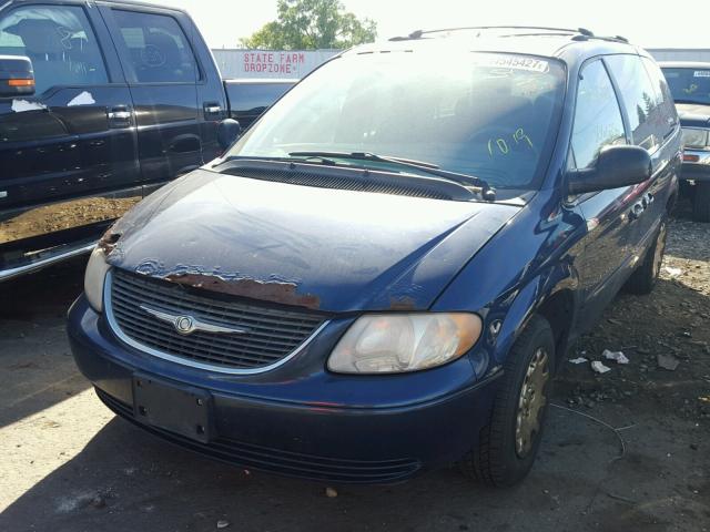 2C4GP44321R413454 - 2001 CHRYSLER TOWN & COU BLUE photo 2