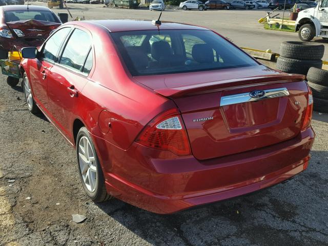 3FAHP0JA8BR266851 - 2011 FORD FUSION RED photo 3