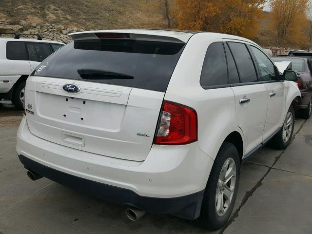 2FMDK3JC3BBB67410 - 2011 FORD EDGE SEL WHITE photo 4