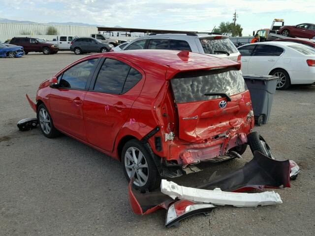 JTDKDTB36G1128379 - 2016 TOYOTA PRIUS C RED photo 3