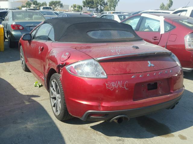 4A37L5EF9CE001359 - 2012 MITSUBISHI ECLIPSE SP RED photo 3