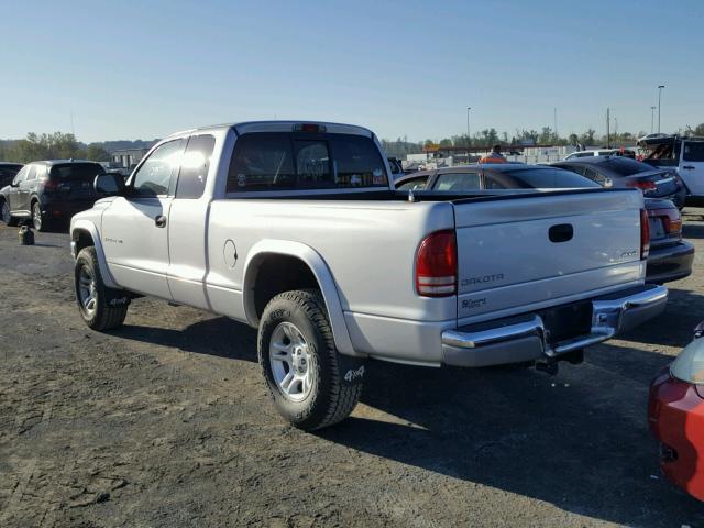 1B7GG22X11S348671 - 2001 DODGE DAKOTA SILVER photo 3