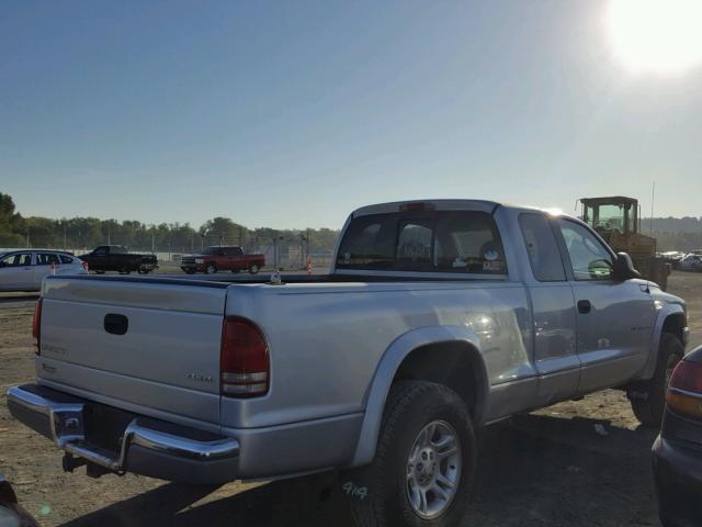 1B7GG22X11S348671 - 2001 DODGE DAKOTA SILVER photo 4