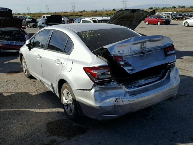 19XFB2E52DE057866 - 2013 HONDA CIVIC LX SILVER photo 3