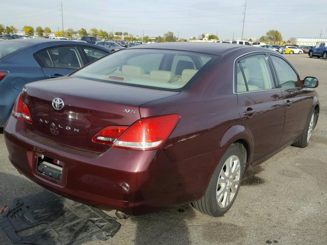 4T1BK36B28U259358 - 2008 TOYOTA AVALON MAROON photo 4