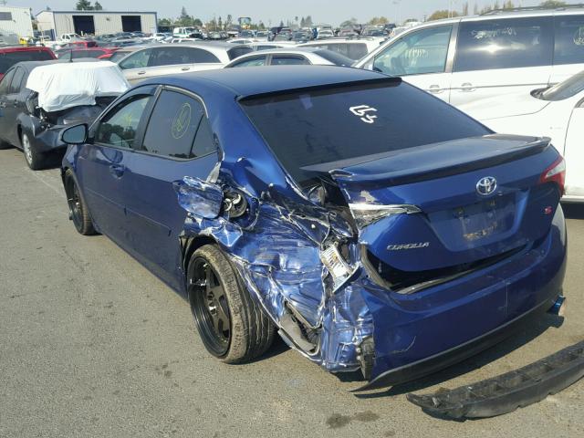 2T1BURHE1EC004024 - 2014 TOYOTA COROLLA L BLUE photo 3