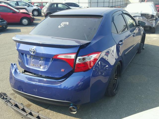 2T1BURHE1EC004024 - 2014 TOYOTA COROLLA L BLUE photo 4