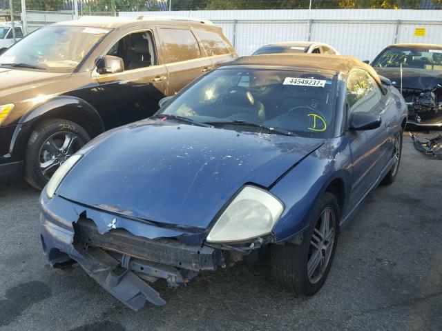 4A3AE75H83E015136 - 2003 MITSUBISHI ECLIPSE SP BLUE photo 2