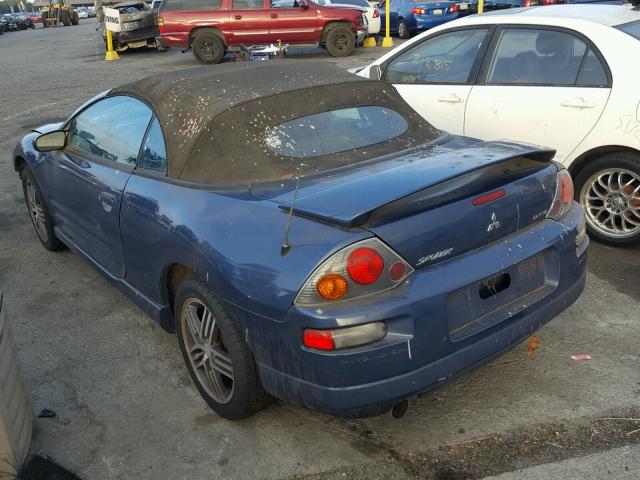 4A3AE75H83E015136 - 2003 MITSUBISHI ECLIPSE SP BLUE photo 3