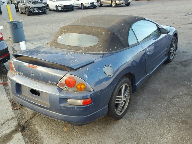 4A3AE75H83E015136 - 2003 MITSUBISHI ECLIPSE SP BLUE photo 4