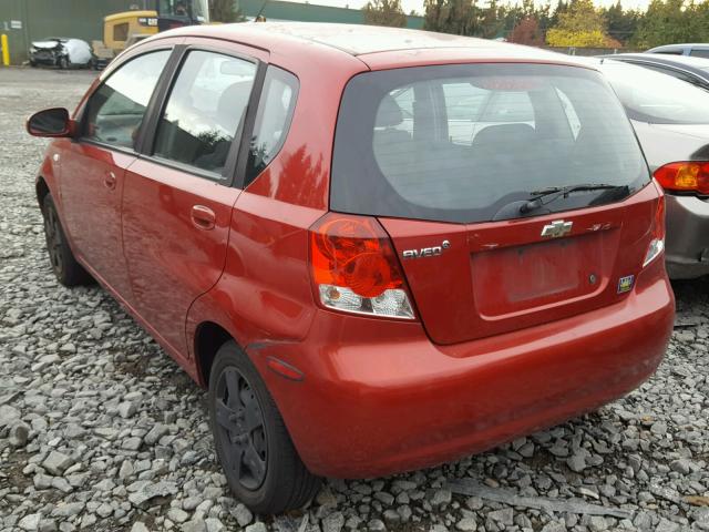 KL1TD66618B251715 - 2008 CHEVROLET AVEO BASE MAROON photo 3
