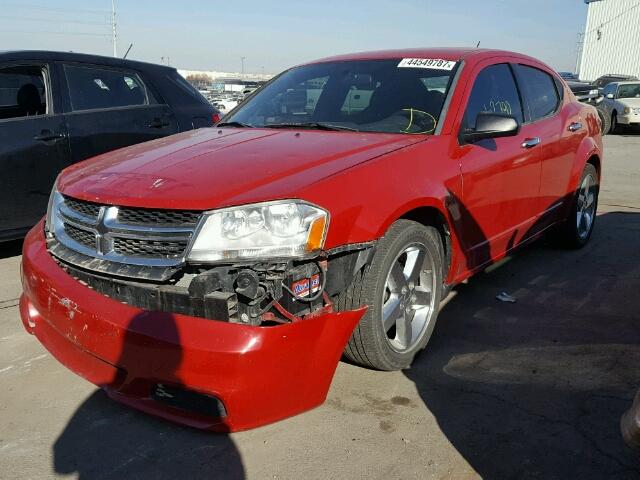 1C3CDZAB1CN185466 - 2012 DODGE AVENGER RED photo 2