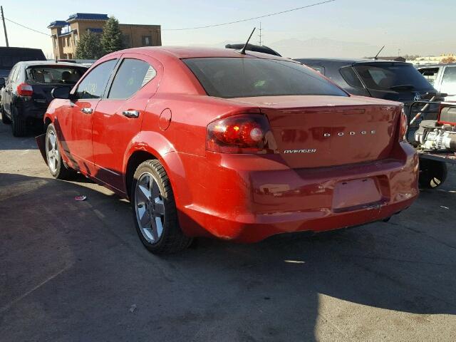 1C3CDZAB1CN185466 - 2012 DODGE AVENGER RED photo 3