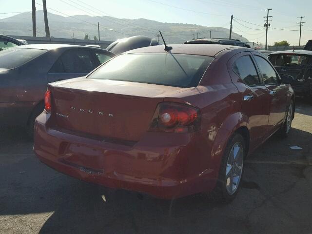 1C3CDZAB1CN185466 - 2012 DODGE AVENGER RED photo 4