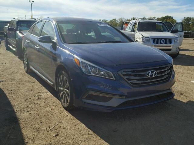 5NPE34AF7FH197137 - 2015 HYUNDAI SONATA SPO BLUE photo 1