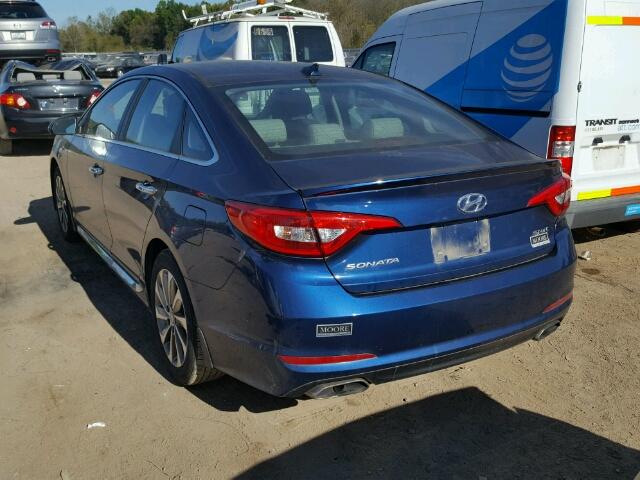 5NPE34AF7FH197137 - 2015 HYUNDAI SONATA SPO BLUE photo 3