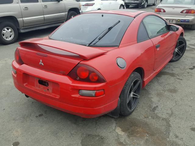 4A3AC54H12E004165 - 2002 MITSUBISHI ECLIPSE GT RED photo 4