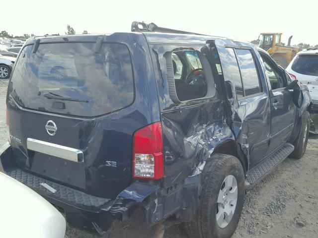 5N1AR18W16C618648 - 2006 NISSAN PATHFINDER BLUE photo 4