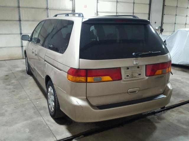 2HKRL18912H014521 - 2002 HONDA ODYSSEY EX TAN photo 3