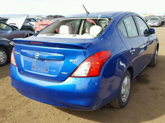 3N1CN7AP9EL803812 - 2014 NISSAN VERSA BLUE photo 4