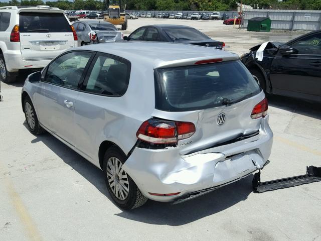 WVWAA7AJ7AW167732 - 2010 VOLKSWAGEN GOLF SILVER photo 3