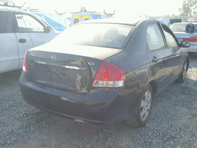 KNAFE222195611058 - 2009 KIA SPECTRA BLACK photo 4