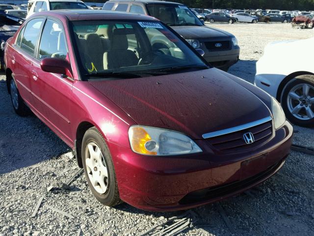 2HGES26862H505937 - 2002 HONDA CIVIC MAROON photo 1