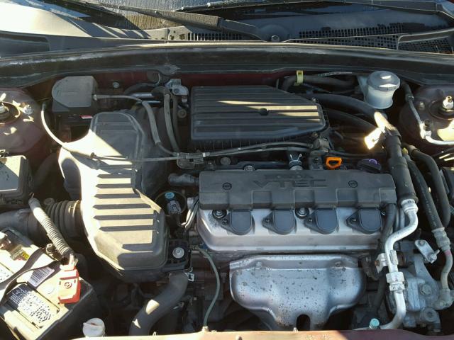 2HGES26862H505937 - 2002 HONDA CIVIC MAROON photo 7