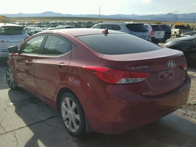 5NPDH4AE0DH178057 - 2013 HYUNDAI ELANTRA GL RED photo 3