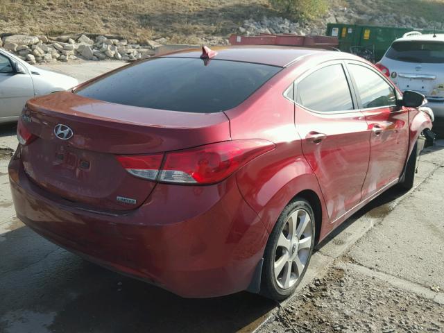 5NPDH4AE0DH178057 - 2013 HYUNDAI ELANTRA GL RED photo 4