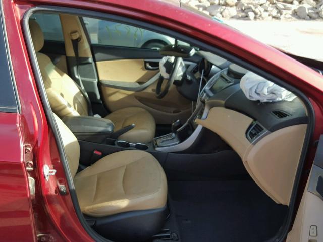 5NPDH4AE0DH178057 - 2013 HYUNDAI ELANTRA GL RED photo 5