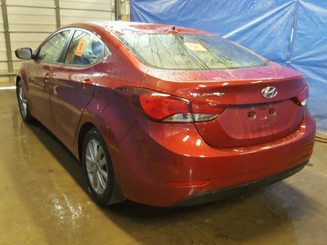 5NPDH4AEXGH788603 - 2016 HYUNDAI ELANTRA SE RED photo 3