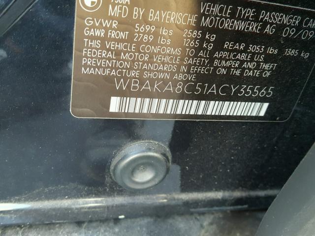 WBAKA8C51ACY35565 - 2010 BMW 750 I BLUE photo 10