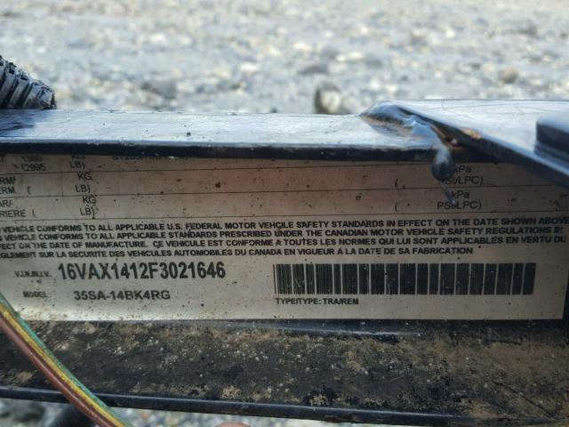 16VAX1412F3021646 - 2015 UTILITY TRAILER 黑色 照片 10