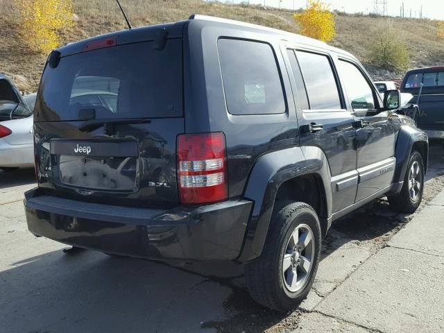 1J8GN28K08W254861 - 2008 JEEP LIBERTY SP BLACK photo 4