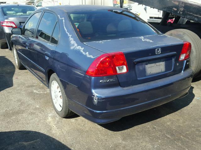 2HGES16504H554876 - 2004 HONDA CIVIC BLUE photo 3