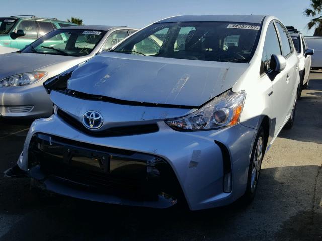 JTDZN3EU2FJ038550 - 2015 TOYOTA PRIUS V BLUE photo 2