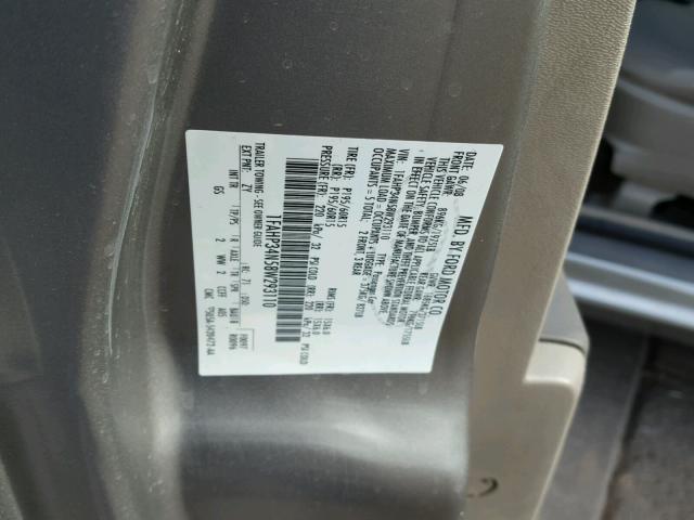 1FAHP34N58W293110 - 2008 FORD FOCUS S/SE GRAY photo 10