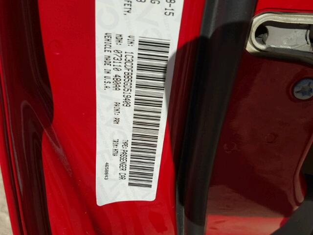 1C3CDFBB5GD519409 - 2016 DODGE DART SXT RED photo 10